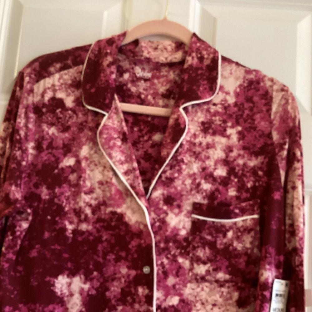 NWT JENNI brand/Macy’s women’s two-piece pajama set pink and wines size XS S M - Picture 4 of 16